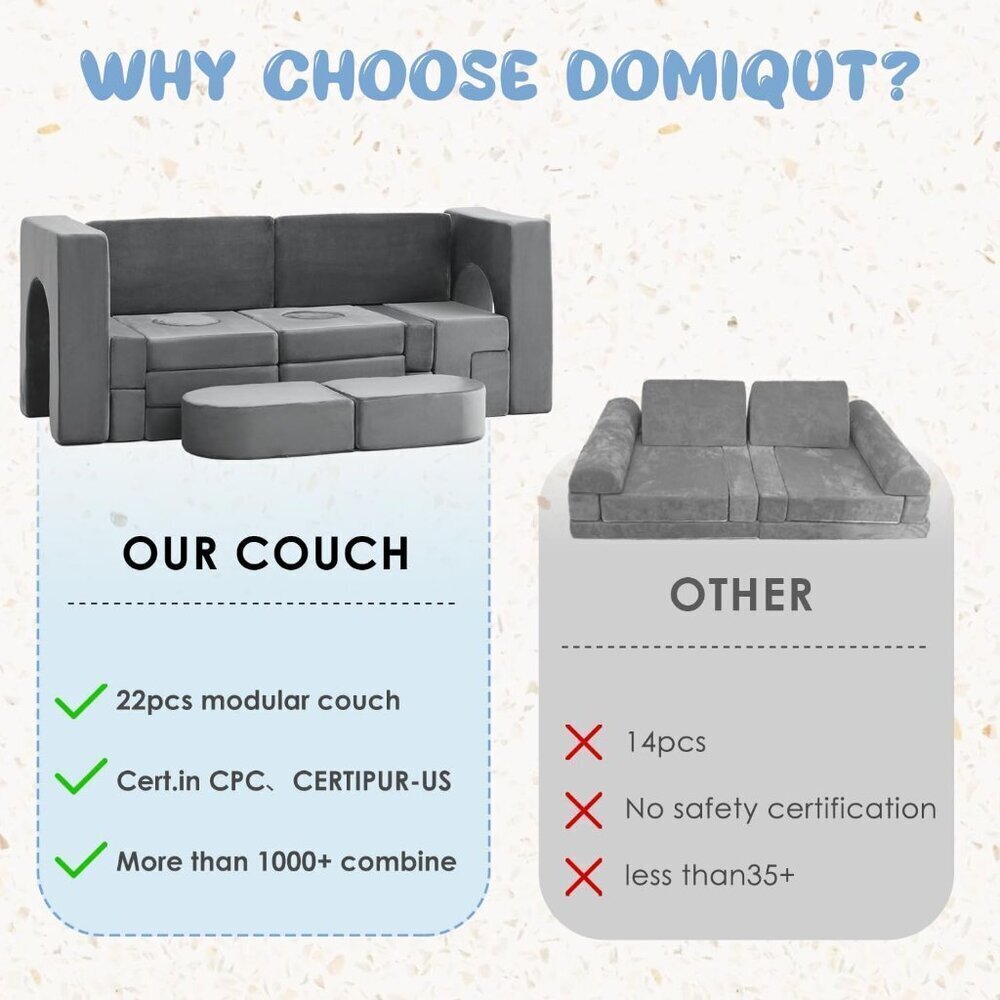 22Pcs Modular Play Couch - Picture 4 of 12